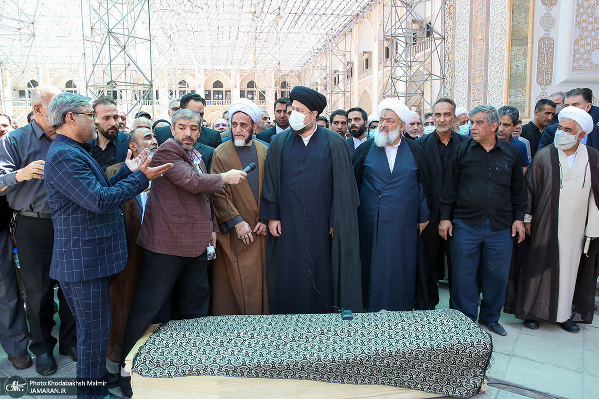 فرزند ارشد شهید محراب تشییع شد + تصاویر