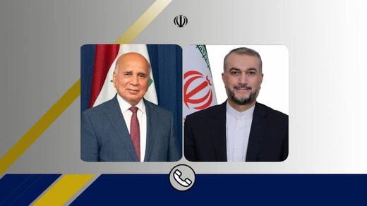Iranian, Iraqi FMs discuss bilateral ties over phone