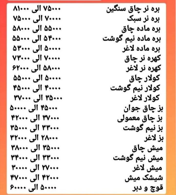 قیمت جدید انواع دام اعلام شد/ هر کیلو بره چند؟