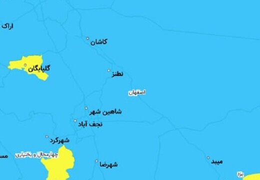 ۵ شهرستان اصفهان در وضعیت زرد کرونایی/۹ بیمار در بخش مراقبتهای ویژه بستری هستند