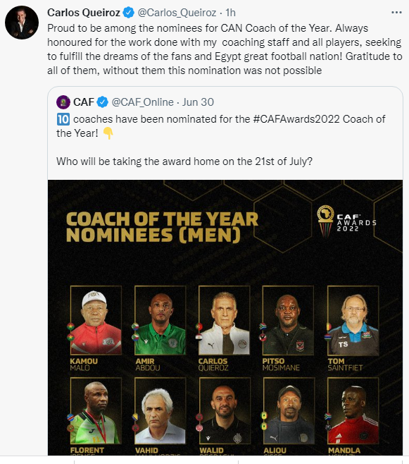 واکنش کیروش به نامزدی بهترین مربی سال آفریقا / عکس 2