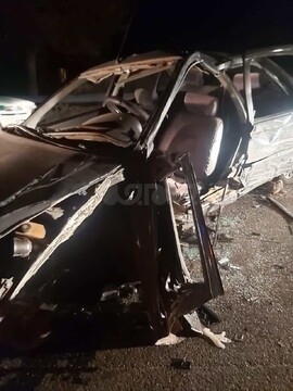 برخورد هولناک  ٢ خودرو در جاده چالوس