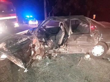 برخورد هولناک  ٢ خودرو در جاده چالوس