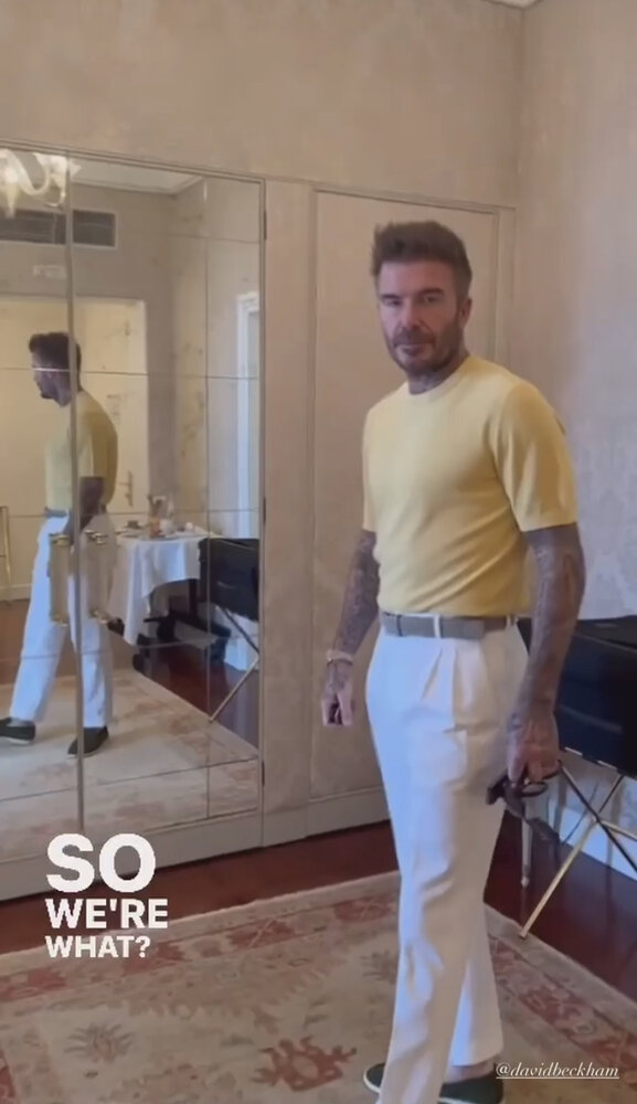 ست زرد بکام و همسرش در سالگرد ازدواج!/عکس