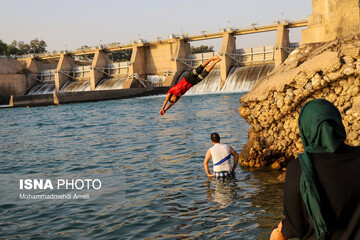 شنا در رودخانه «دز»