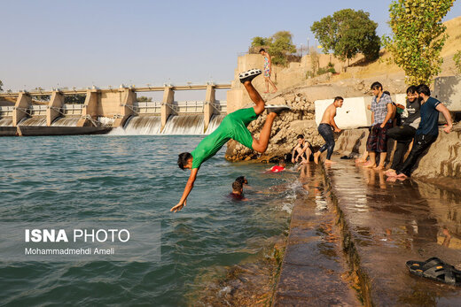 شنا در رودخانه «دز»