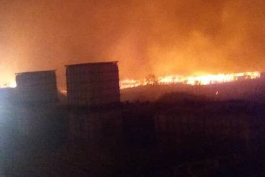 ببینید | اولین تصاویر از آتش‌سوزی انبار ضایعات کارخانه شیرین عسل تبریز