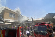 ببینید | آتش‌سوزی در بازار قزوین؛ مسدود شدن مسیرهای منتهی به بازار
