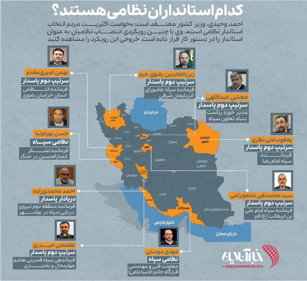 اینفوگرافیک | کدام استانداران نظامی هستند؟