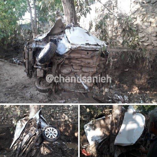 ببینید | مچاله شدن خودروی MVM در مسیل رودخانه بومهن