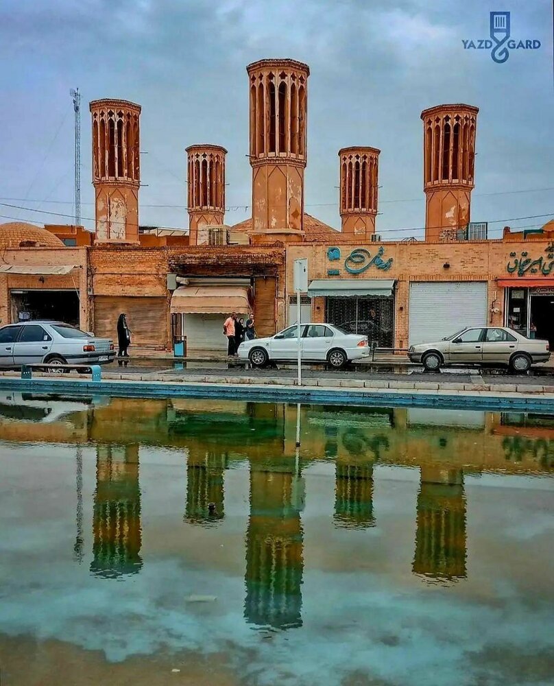 عکس | وضعیت آب انبار امیر چخماق پس از بارندگی و سیل اخیر در یزد