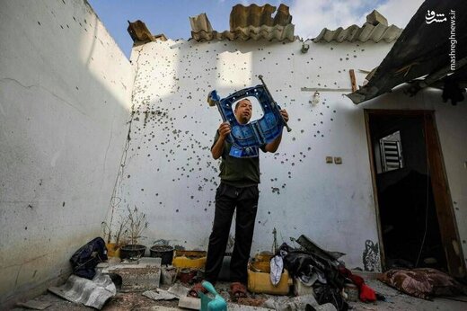 تصاویری از آثار ویرانی بجای مانده روز گذشته در غزه در نتیجه حملات ارتش رژیم صهیونیستی