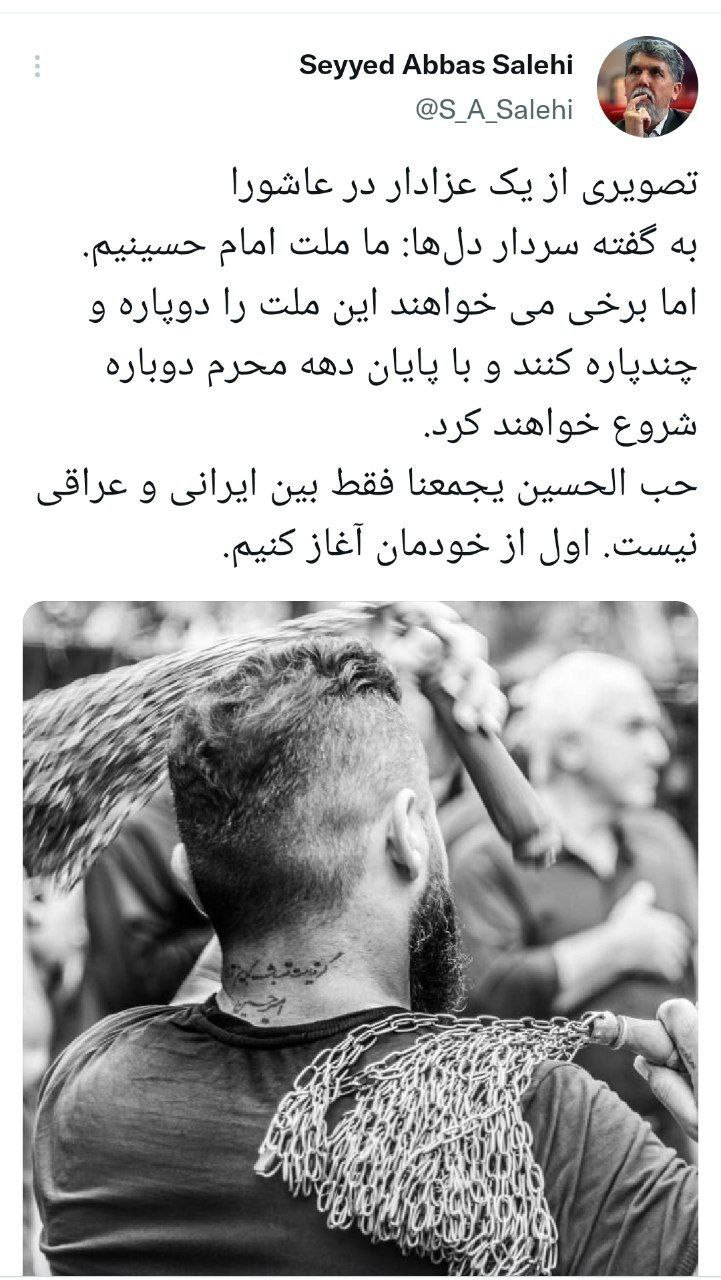 هشدار صالحی ، وزیر پیشین ارشاد : برخی می خواهند این ملت را دوپاره و چندپاره کنند / با پایان دهه محرم دوباره شروع خواهند کرد