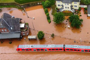 ببینید | باران راه‌آهن سریع السیر آلمان را غرق کرد!