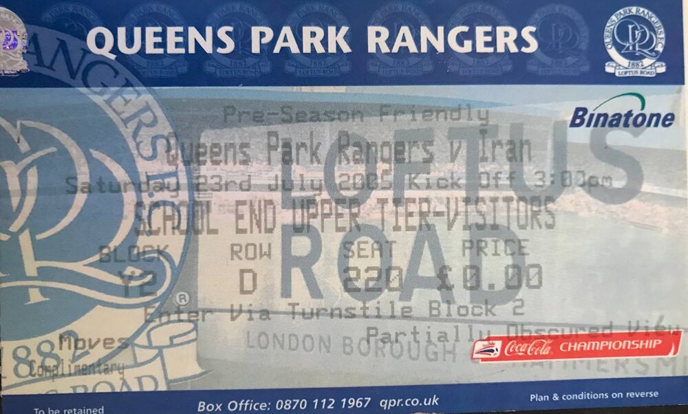 بلیت بازی دوستانه ایران- کوئینز پارک رنجرز در لندن/ عکس