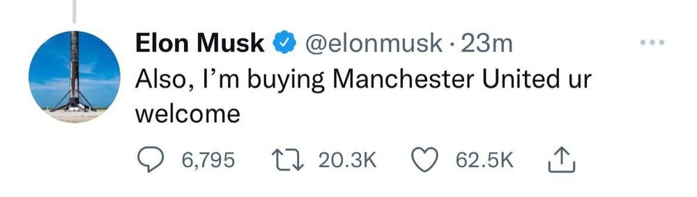 ایلان ماسک منچستریونایتد را میخرد!/عکس