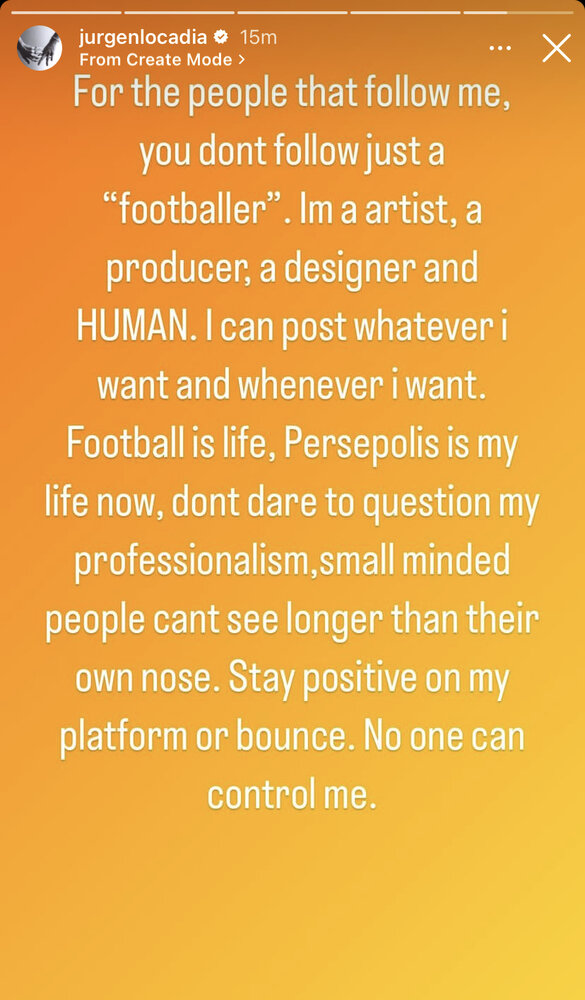 طوفان مجازی لوکادیا؛ ستاره پرسپولیس عصبانی شد!/عکس