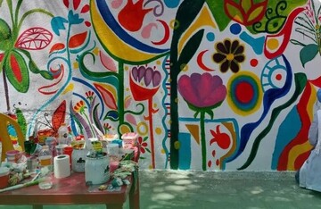 نقاشی ۵۰ میلیونی روی دیوار پارکی در شمال تهران/ عکس