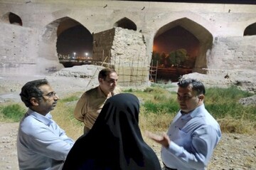 مرمت پل تاریخی دزفول با جدیت در حال اجراست
