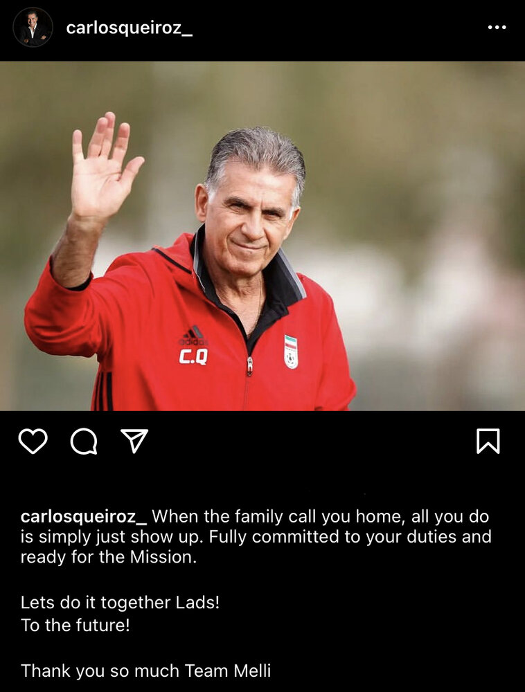 اولین واکنش کی روش به بازگشت به تیم ملی ایران/عکس