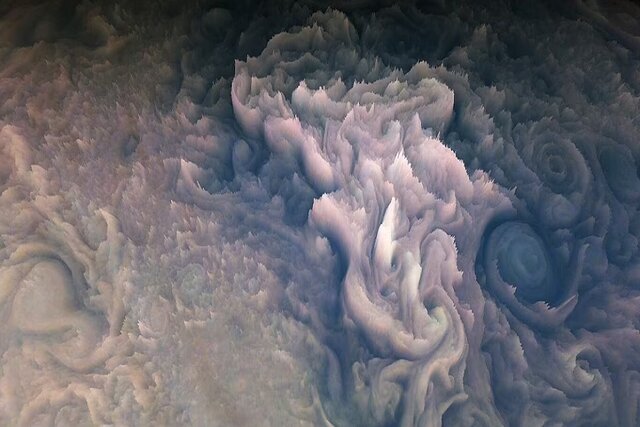 نمای جادویی ۳ بعدی از ابرهای سیاره مشتری/ عکس