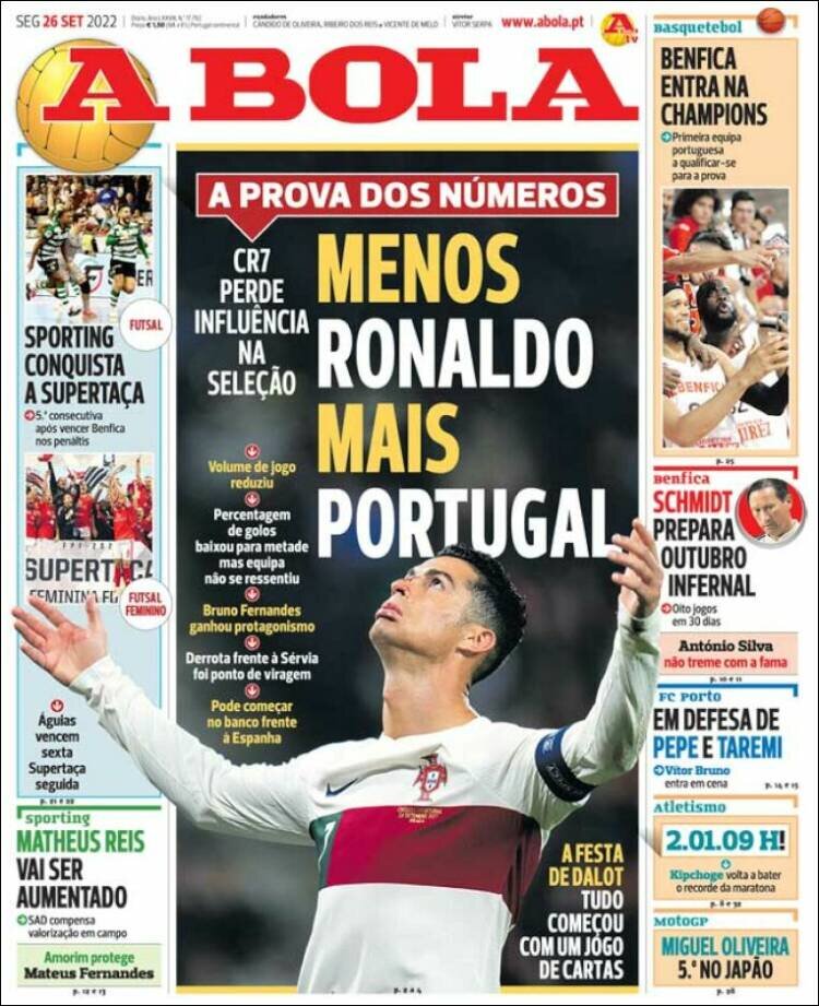 تیتر عجیب روزنامه پرتغالی علیه رونالدو/عکس