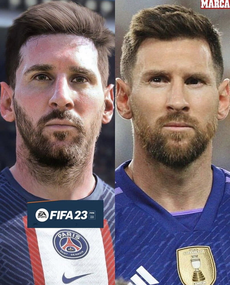 طراحی بینظیر چهره لیونل مسی در فیفا ۲۳/عکس