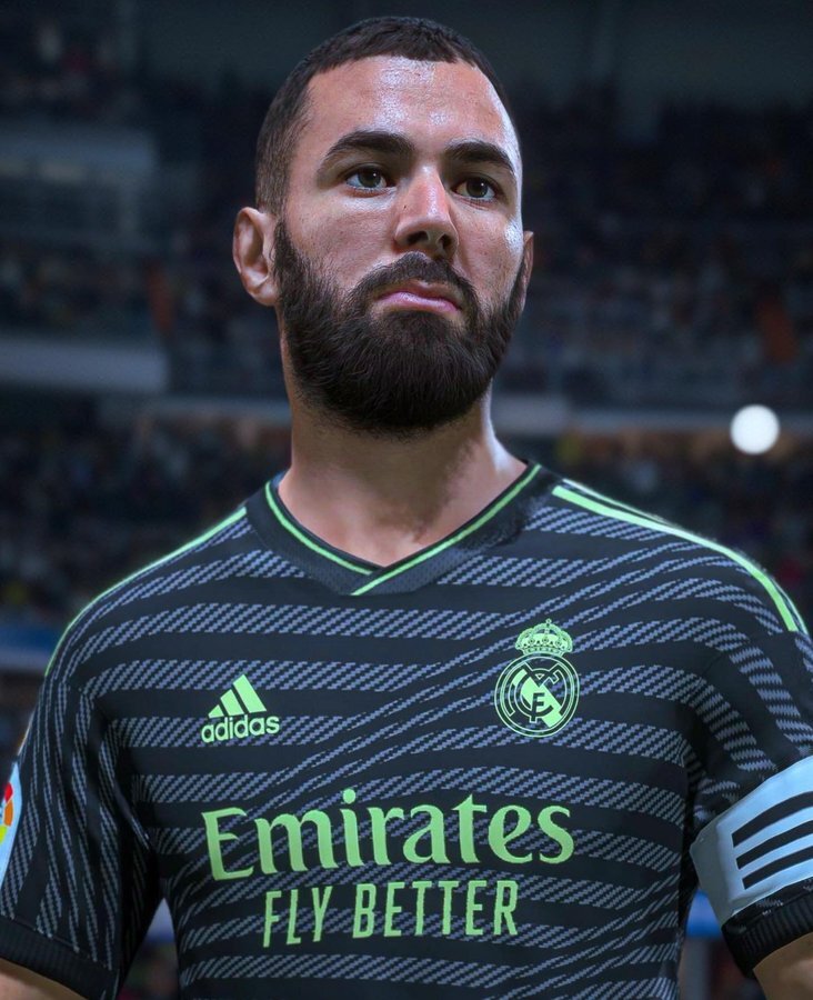 عکس | طراحی شگفتانگیز چهره کریم بنزما در فیفا ۲۳؛ جزئیات دقیق از چهره ستاره فرانسوی