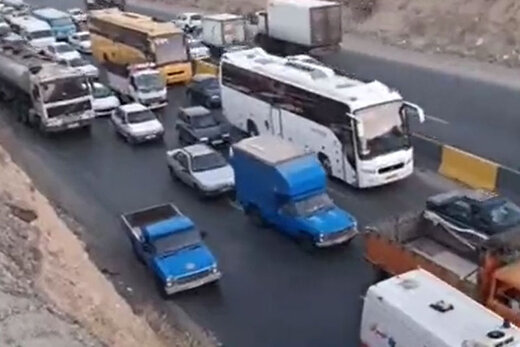 ببینید | تصادف زنجیره‌ای چند خودرو در محور قدیم تهران جاجرود