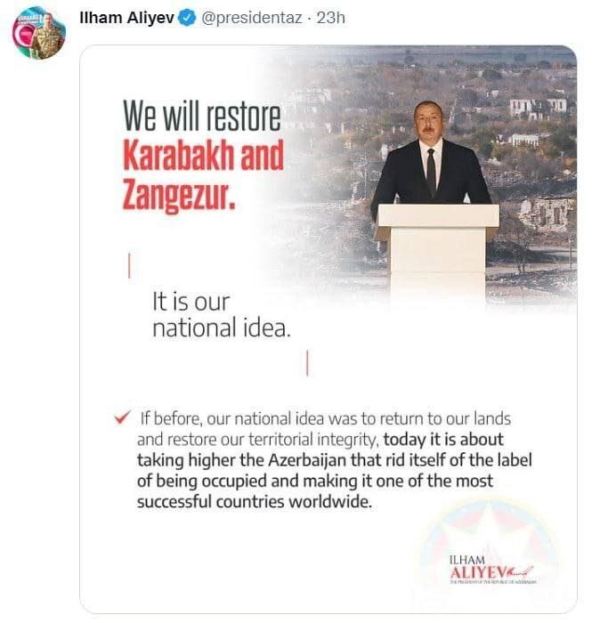 وعده علیاف درباره قراباغ و کریدور جعلی زنگزور