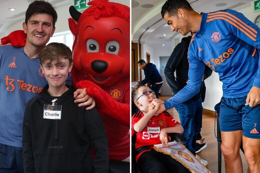 ملاقات احساسی رونالدو با هواداران خاص منچستریونایتد / عکس