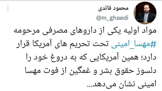 روایت مشاور سخنگوی دولت از نوع ارتباط آمریکا با ماجرای مهسا امینی