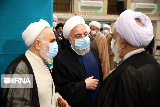 روحانی، ناطق‌نوری، لاریجانی و جهانگیری در دیدار با رهبری / عکس ها