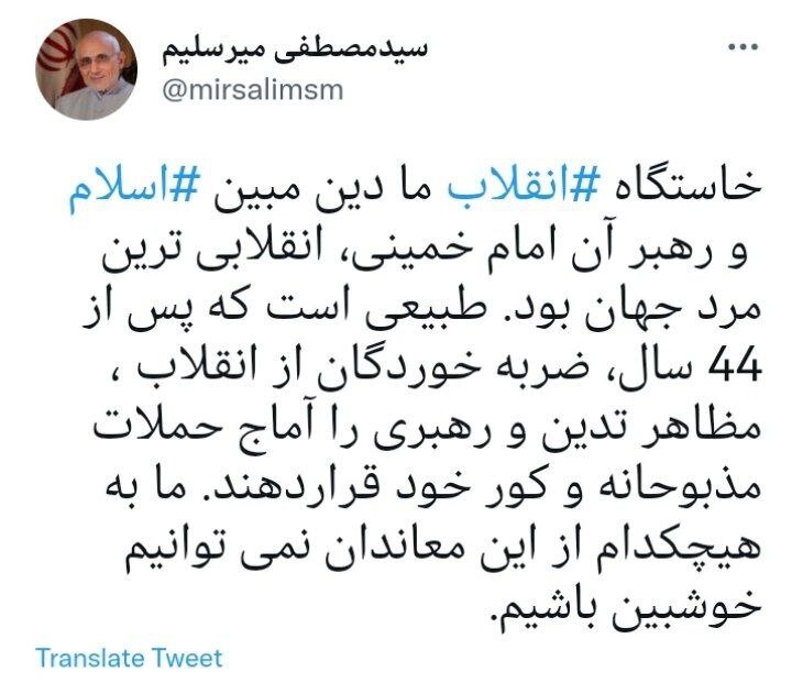 انتقاد میرسلیم از «حملات مذبوحانه و کور»