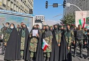 تصاویر | حضور زنان گارد ویژه در راهپیمایی ۱۳ آبان