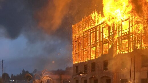ببینید | اولین تصاویر از آتش‌سوزی هولناک در هتل جنت الارض