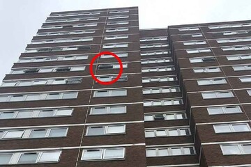 ببینید | نجات معجزه آسای کودک در حال سقوط توسط یک عابر!