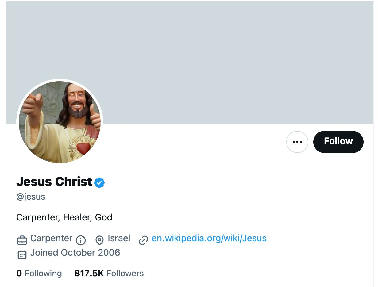 حساب «عیسی مسیح» در توییتر به لطف مدیریت ایلان ماسک، تیک آبی گرفت!
