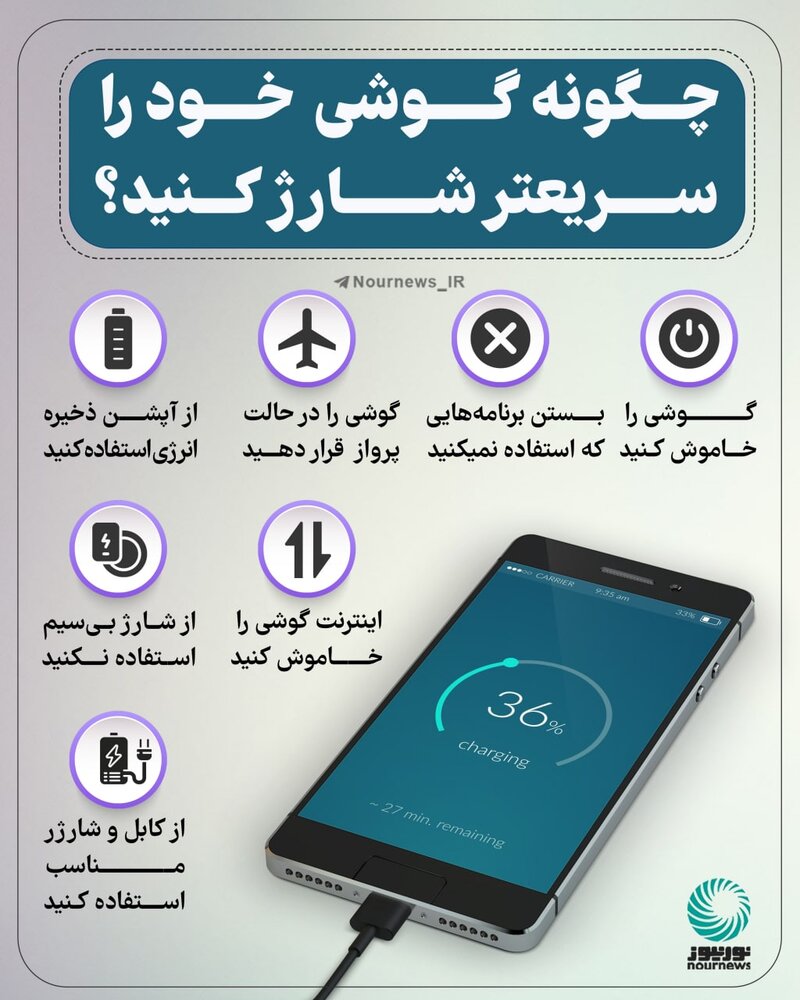 اینفوگرافیک | با این توصیهها موبایلتان را سریع شارژ کنید
