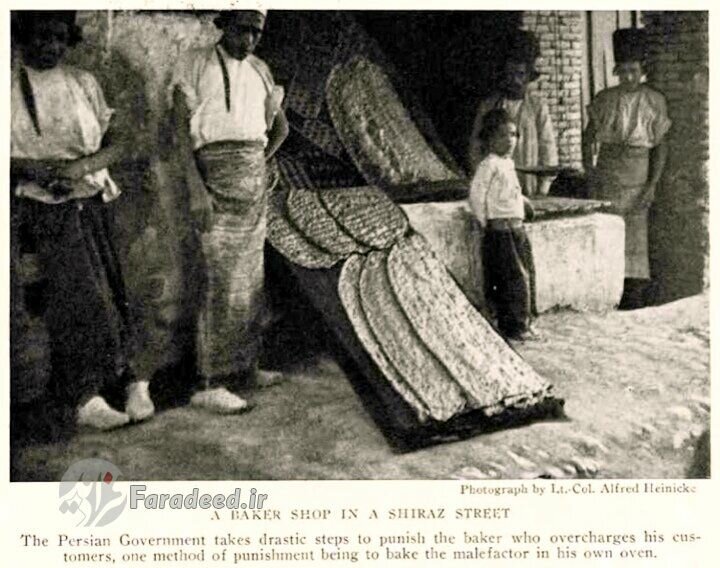 عکسی از یک نانوایی در زمان قاجار 