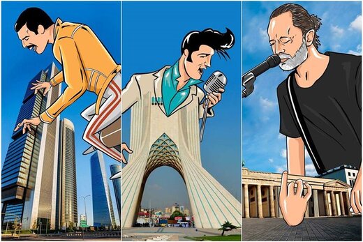 تصاویر | میدان آزادی تهران الویس پریسلی شد!