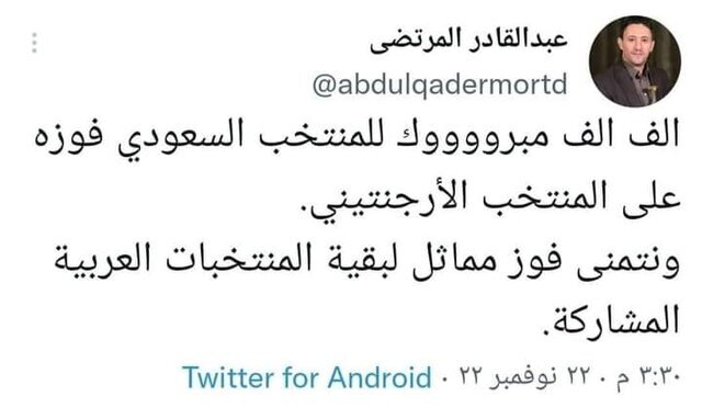 توئیت دو عضو انصارالله برای پیروزی عربستان