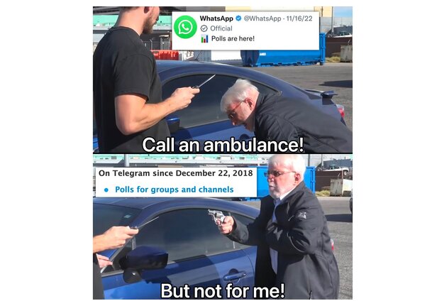 تلگرام با تمسخر آشکار، جنگ با واتساپ را وارد مرحله تازهای کرد / عکس