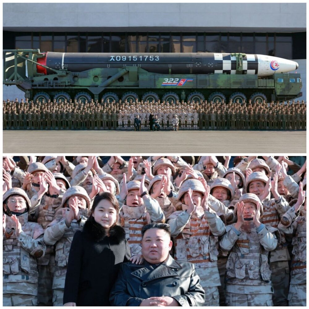 عکس | تصویر جدید از رهبر کره شمالی و دخترش در کنار موشک قاره پیما