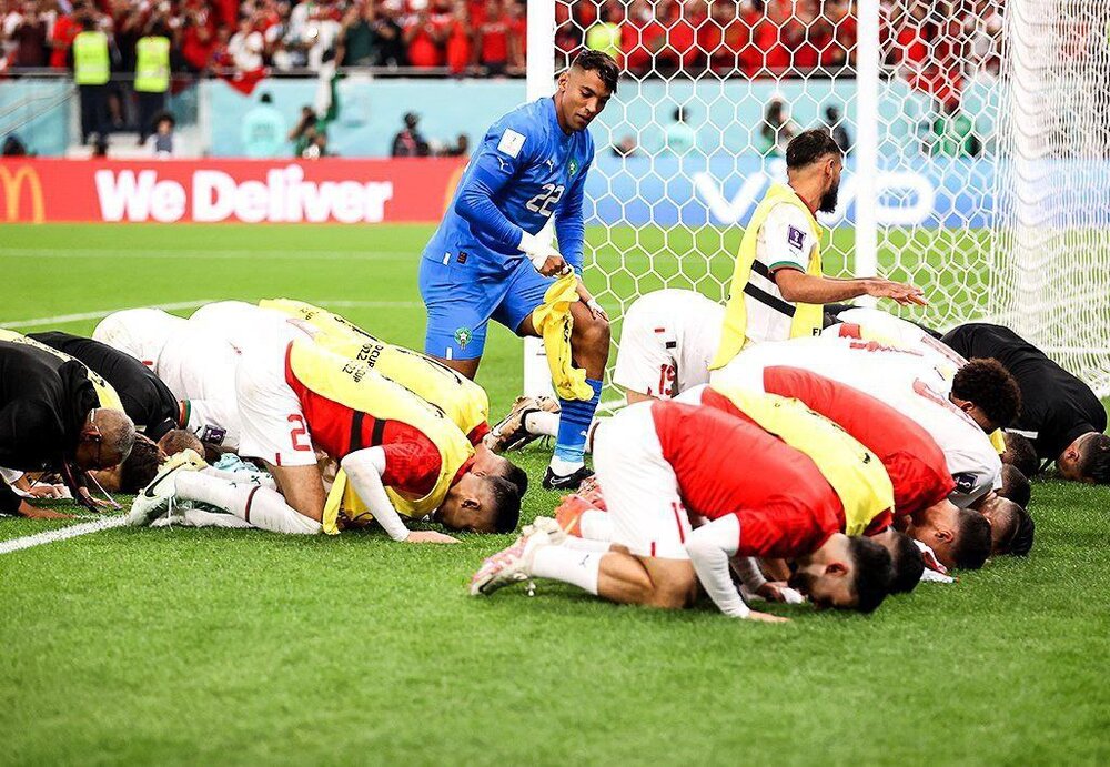 عکس | سجده شکر بازیکنان تیم ملی مراکش