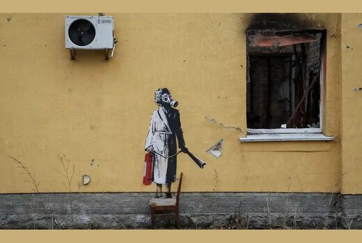 تلاش برای ربودن گرافیتی بنکسی در اوکراین/ دیوار به سرقت رفته پیدا شد