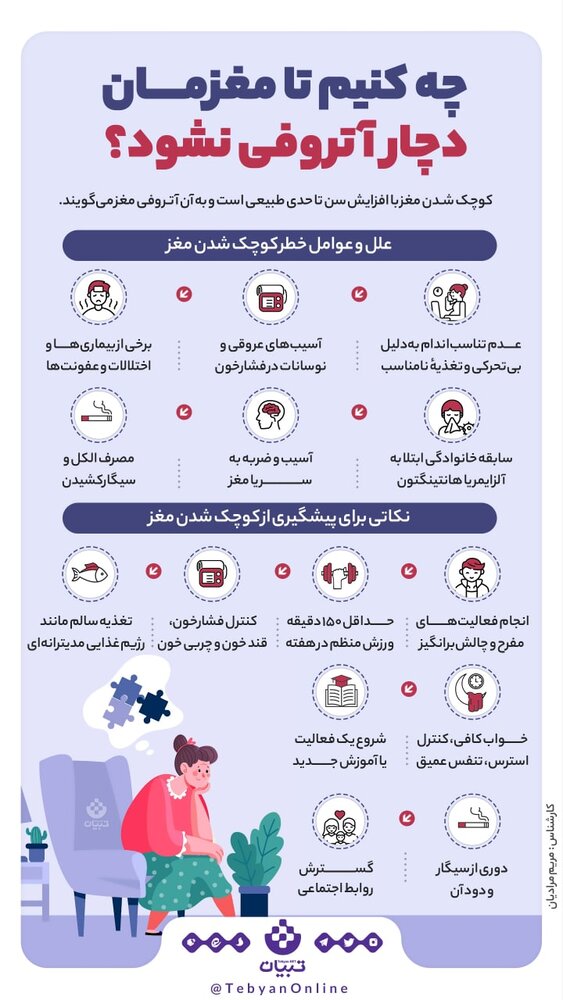 اینفوگرافیک | چه کار کنیم تا مغزمان دچار آتروفی نشود؟