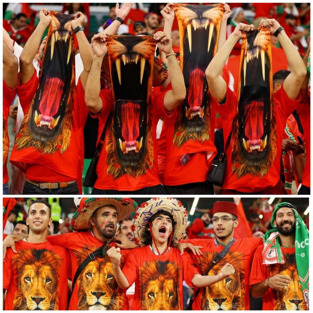 پوشش جالب هواداران مراکش در دیدار با اسپانیا
