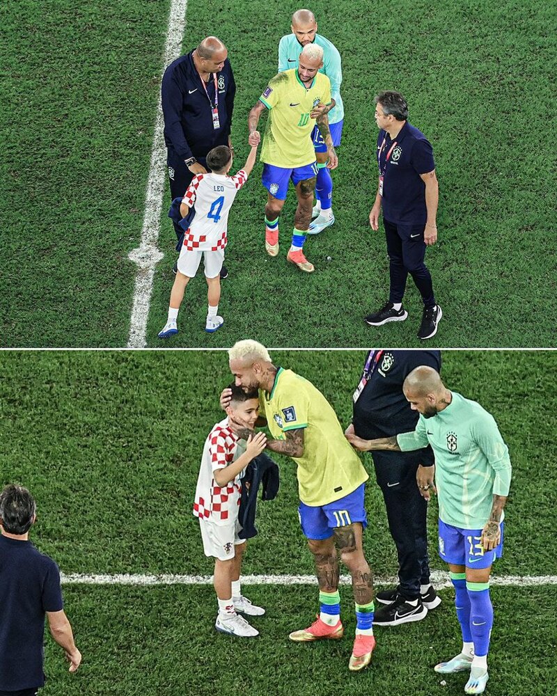 عکس | نیمار درخواست پسران بازیکن کرواسی را رد نکرد