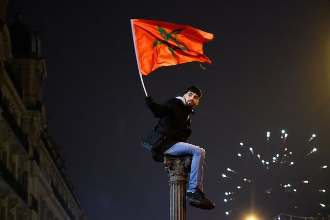 پرچم مراکش در قلب فرانسه بالا رفت!